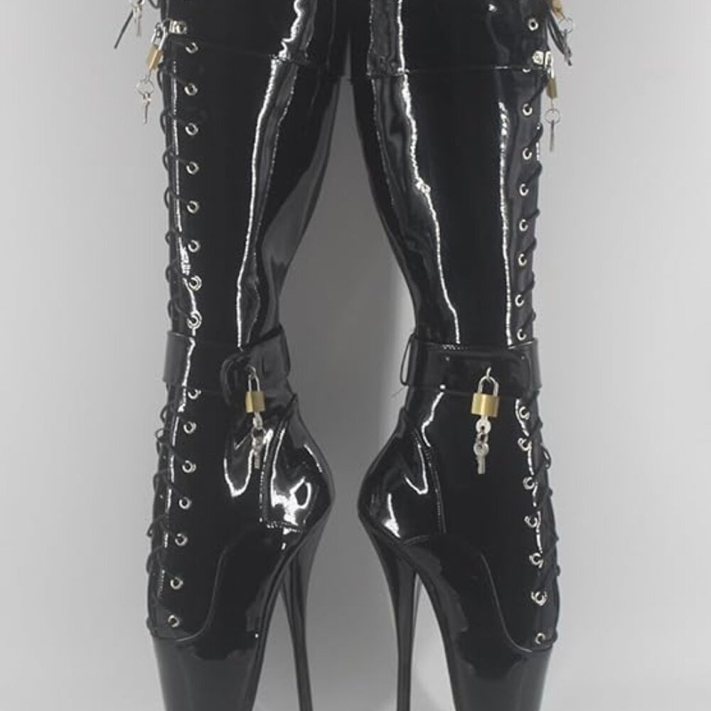 Womens Padlocks Ballet Boots - Picture 4 of 5